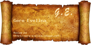 Gere Evelina névjegykártya